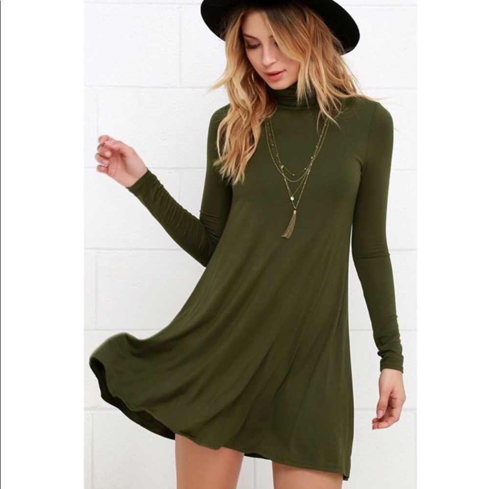 COPY - Lulus Olive green turtle neck long sleeve …
